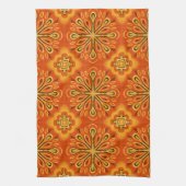 Orange Boho Abstrakte Blume Muster dekorativ Geschirrtuch (Vertikal)