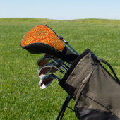 Orange Boho Abstrakte Blume Muster dekorativ Golf Headcover (In SItu)