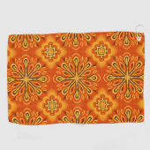 Orange Boho Abstrakte Blume Muster dekorativ Golfhandtuch (Horizontal)