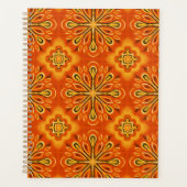 Orange Boho Abstrakte Blume Muster dekorativ Planer (Vorderseite)