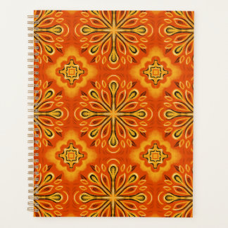 Orange Boho Abstrakte Blume Muster dekorativ Planer