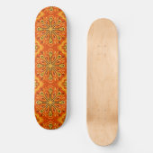 Orange Boho Abstrakte Blume Muster dekorativ Skateboard (Vorderseite)