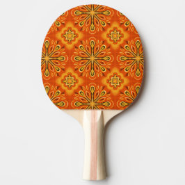 Orange Boho Abstrakte Blume Muster dekorativ Tischtennis Schläger