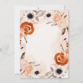 Orange Boho | Aquarellblau-Taufbecken-Foto Einladung (Rückseite)