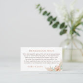 Orange Boho Cactus Honeymoon Fund Enclosure Card Visitenkarte (Stehend Vorderseite)