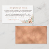 Orange Boho Cactus Honeymoon Fund Enclosure Card Visitenkarte (Vorne/Hinten)