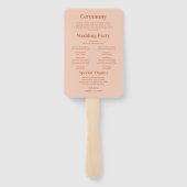 Orange Boho Disco Foto Wedding Programm Fächer (Rückseite)