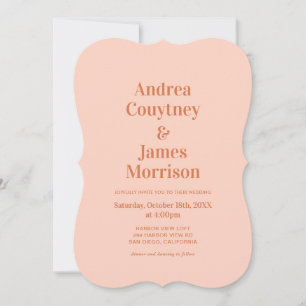Orange Boho Disco Wedding Einladung