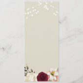 Orange Boho Floral Wedding Menükarte (Rückseite)