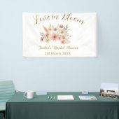 Orange Boho-Liebe in Bloom Brautparty-Name Retro Banner (Messeveranstaltung)