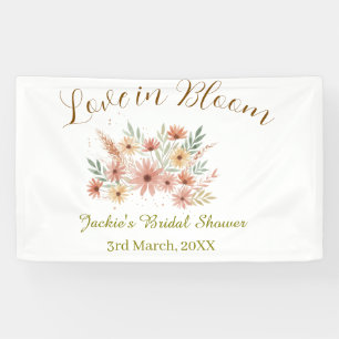 Orange Boho-Liebe in Bloom Brautparty-Name Retro Banner