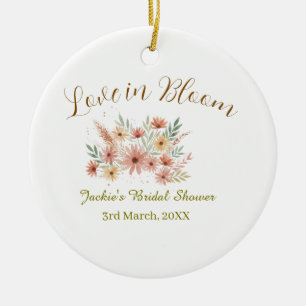 Orange Boho-Liebe in Bloom Brautparty-Name Retro Keramik Ornament
