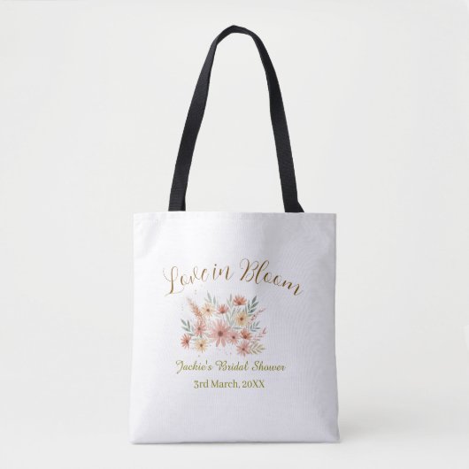 Orange Boho-Liebe in Bloom Brautparty-Name Retro Tasche (Vorderseite)