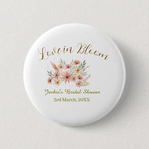 Orange Boho-Liebe-in-Bloom-Junggesellinnenabschied Button