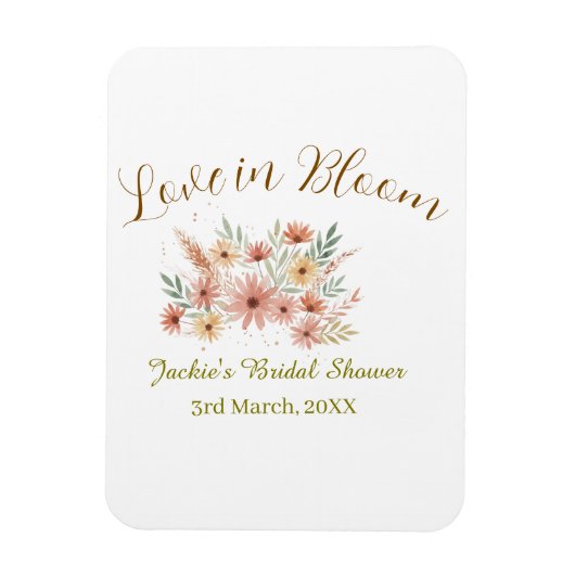 Orange Boho-Liebe-in-Bloom-Junggesellinnenabschied Magnet (Vertikal)