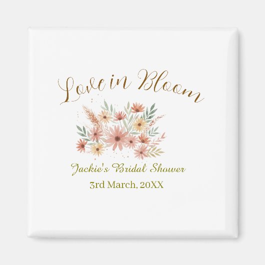 Orange Boho-Liebe in Bloom Junggesellinnenabschied Magnet (Vorne)