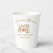 Orange Boho-Liebe-in-Bloom-Junggesellinnenabschied Pappbecher (Rückseite)