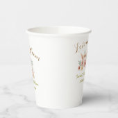 Orange Boho-Liebe-in-Bloom-Junggesellinnenabschied Pappbecher (Links)