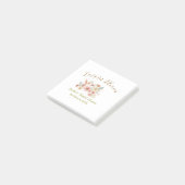 Orange Boho Liebe in Blüte Brautparty Name Retro Post-it Klebezettel (angewinkelt)