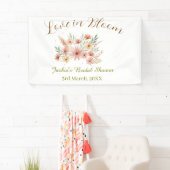 Orange boho love in Bloom bridal shower name retro Banner (Insitu)