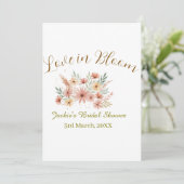 Orange boho love in Bloom bridal shower name retro Einladung (Stehend Vorderseite)