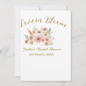 Orange boho love in Bloom bridal shower name retro Einladung (Rückseite)