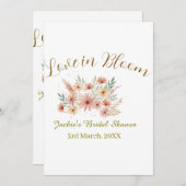 Orange boho love in Bloom bridal shower name retro Einladung (Vorne/Hinten)