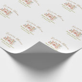 Orange boho love in Bloom bridal shower name retro Geschenkpapier (Ecke)