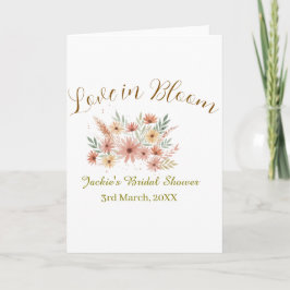 Orange boho love in Bloom bridal shower name retro Karte