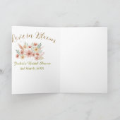 Orange boho love in Bloom bridal shower name retro Karte (Innenseite)