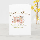 Orange boho love in Bloom bridal shower name retro Karte (Gelbe Blume)