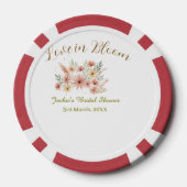 Orange boho love in Bloom bridal shower name retro Pokerchips (Rückseite)