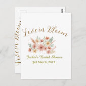 Orange boho love in Bloom bridal shower name retro Postkarte (Vorne/Hinten)
