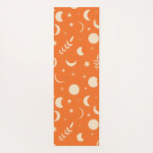 Orange Boho Moon Phases Mustermonogramm Yogamatte (Rückseite)