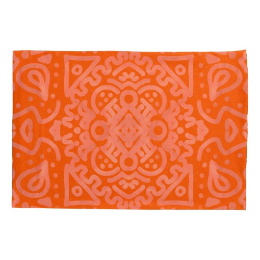 Orange-Boho-Muster Kissenbezug (Rückseite)