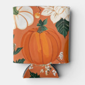 Orange Boho Pumpkin Autumn Floral Pattern Dosenkühler (Vorderseite)