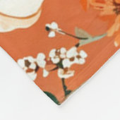 Orange Boho Pumpkin Autumn Floral Pattern Fleecedecke (Ecke)