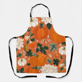 Orange Boho Pumpkin Autumn Floral Pattern Schürze (Vorderseite)
