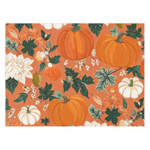Orange Boho Pumpkin Autumn Floral Pattern Tischdecke