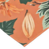 Orange Boho Pumpkin Autumn Floral Pattern Tischdecke (Schrägansicht)