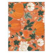 Orange Boho Pumpkin Autumn Floral Pattern Tischdecke (Vorderseite)