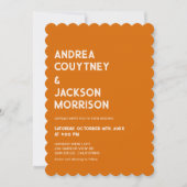 Orange Boho Retro 70er Disco Wedding Einladung (Vorderseite)