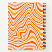 Orange Boho Retro Abstrakte Wavy Lines Notizblock (Rückseite)