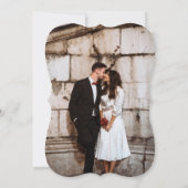 Orange Boho Retro Foto Wedding Einladung (Rückseite)