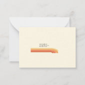 Orange Boho Retro Streifen Mitteilungskarte (Rückseite)