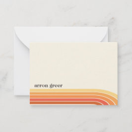 Orange Boho Retro Streifen Mitteilungskarte