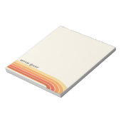 Orange Boho Retro Streifen Notizblock (Rotiert)