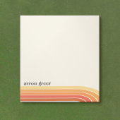 Orange Boho Retro Streifen Notizblock