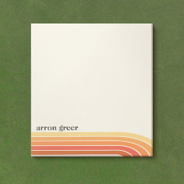 Orange Boho Retro Streifen Notizblock