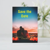 orange boho Save the Date QR Website-Namen phot hi (Stehend Vorderseite)